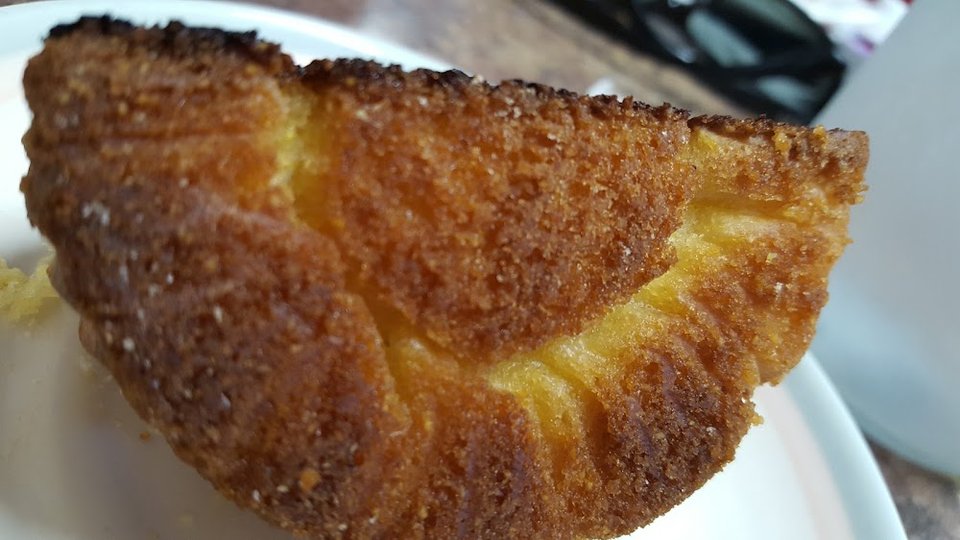Close-up of breakfast and lunch diner selections.